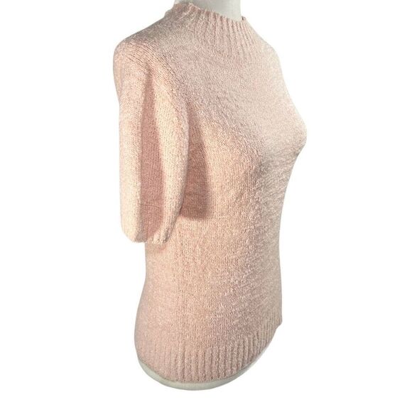 Lanvin Collection Luxury Silk Blend Short Sleeve Boucle Knit Sweater Small 6-8 P - Picture 11 of 13